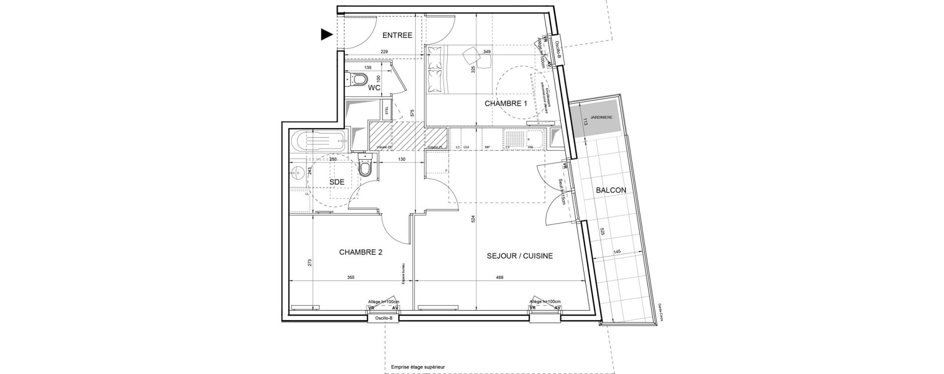 Appartement T3 de 59,71 m2 &agrave; Villeneuve-La-Garenne Boulevard gallieni