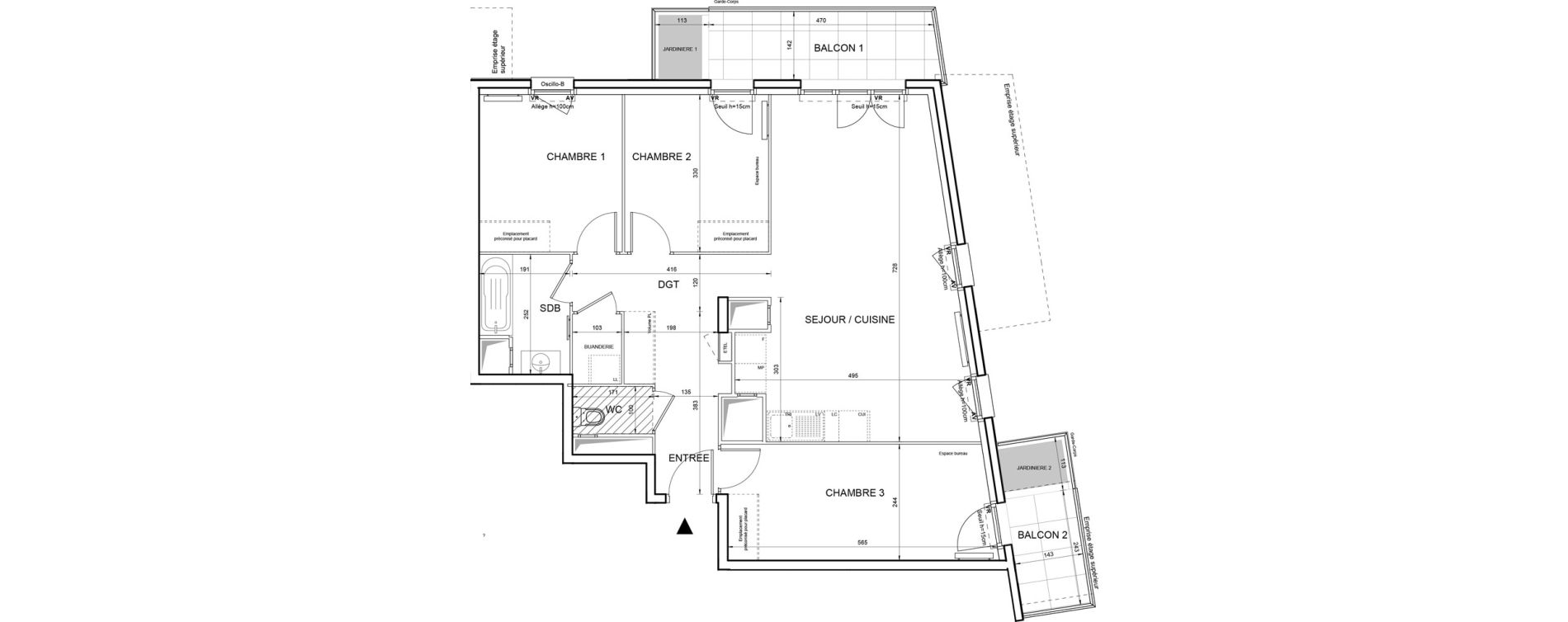 Appartement T4 de 80,80 m2 &agrave; Villeneuve-La-Garenne Boulevard gallieni