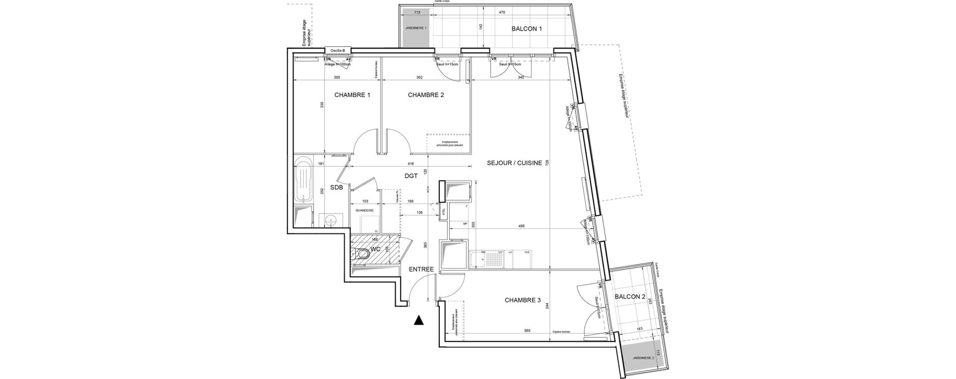 Appartement T4 de 80,79 m2 &agrave; Villeneuve-La-Garenne Boulevard gallieni