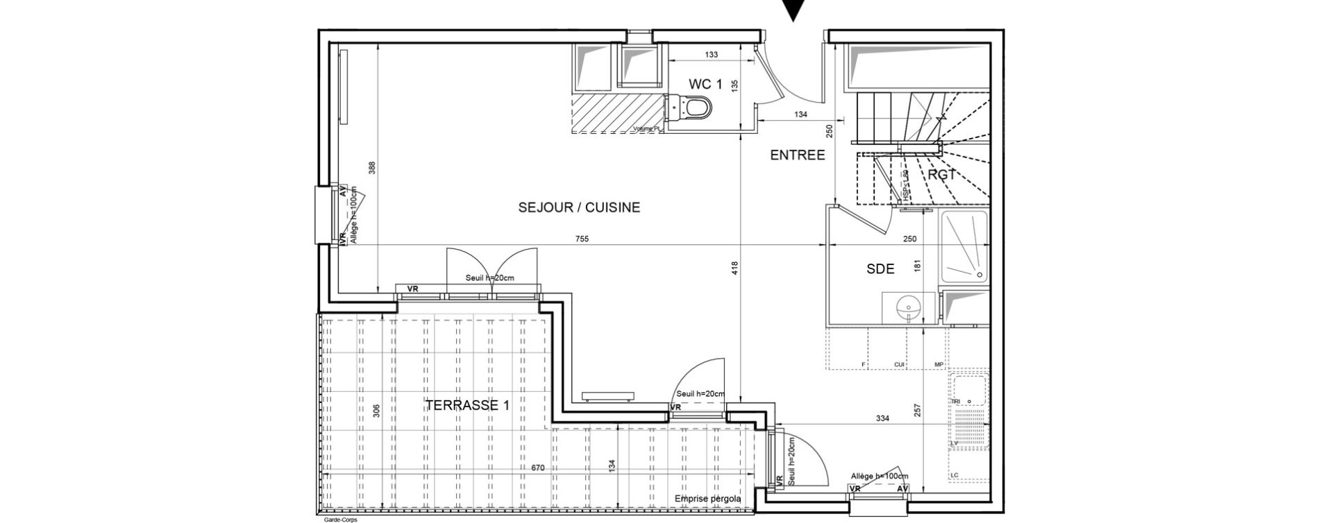 Duplex T5 de 108,96 m2 &agrave; Villeneuve-La-Garenne Boulevard gallieni