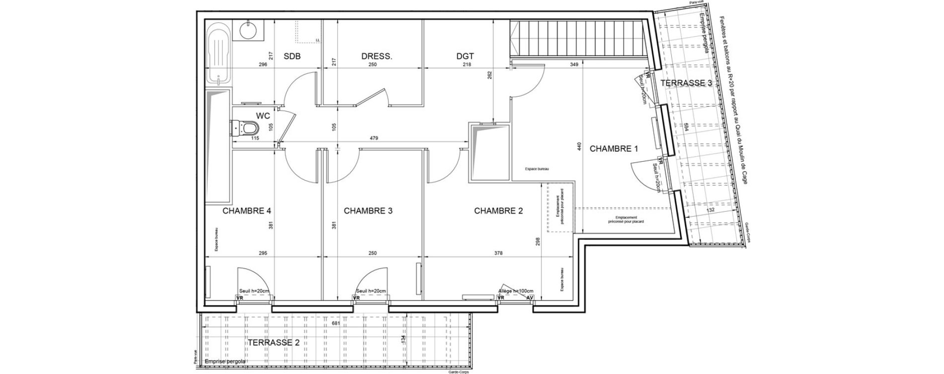 Duplex T5 de 109,28 m2 &agrave; Villeneuve-La-Garenne Boulevard gallieni