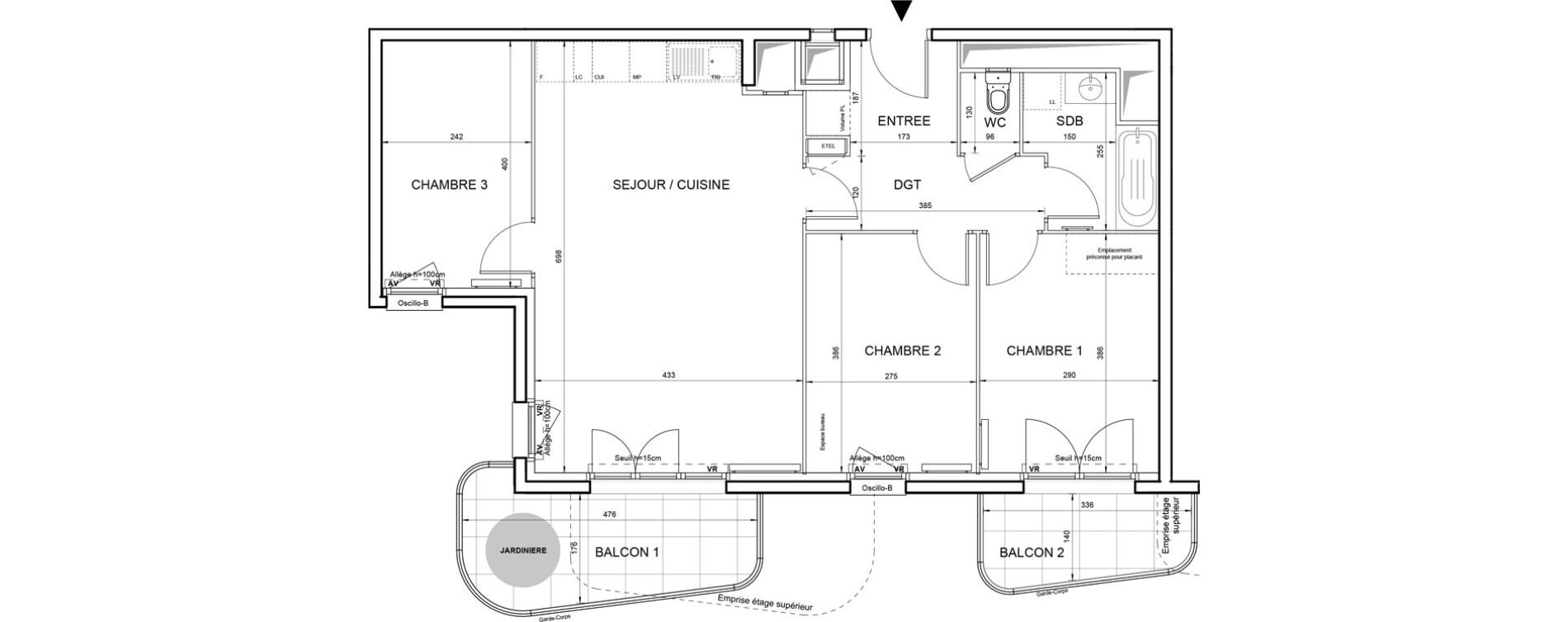 Appartement T4 de 74,99 m2 &agrave; Villeneuve-La-Garenne Boulevard gallieni