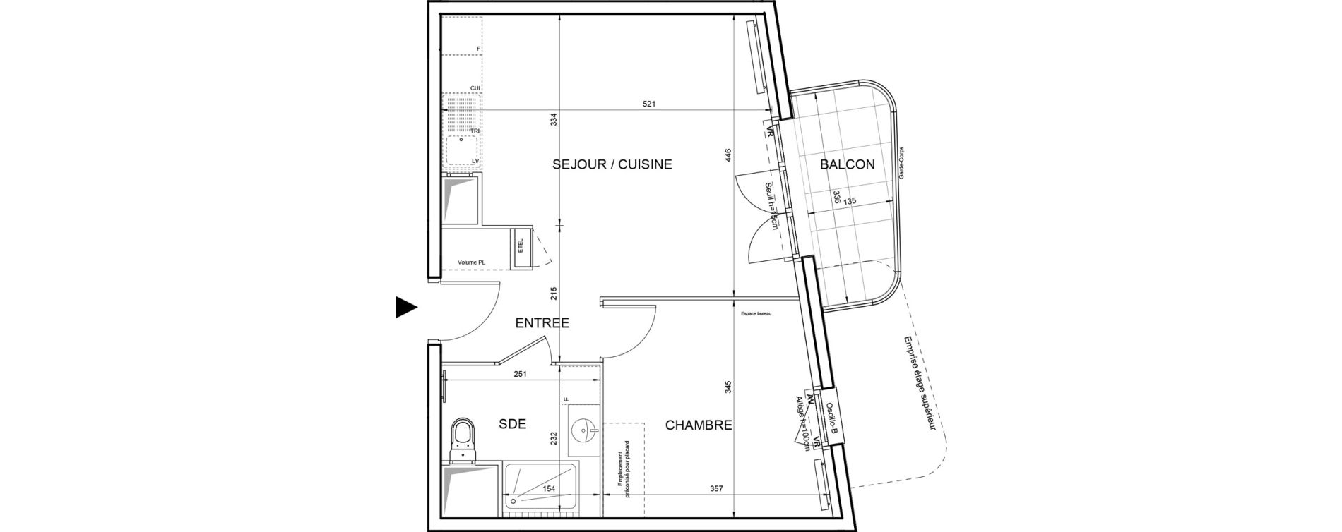 Appartement T2 de 42,14 m2 &agrave; Villeneuve-La-Garenne Boulevard gallieni