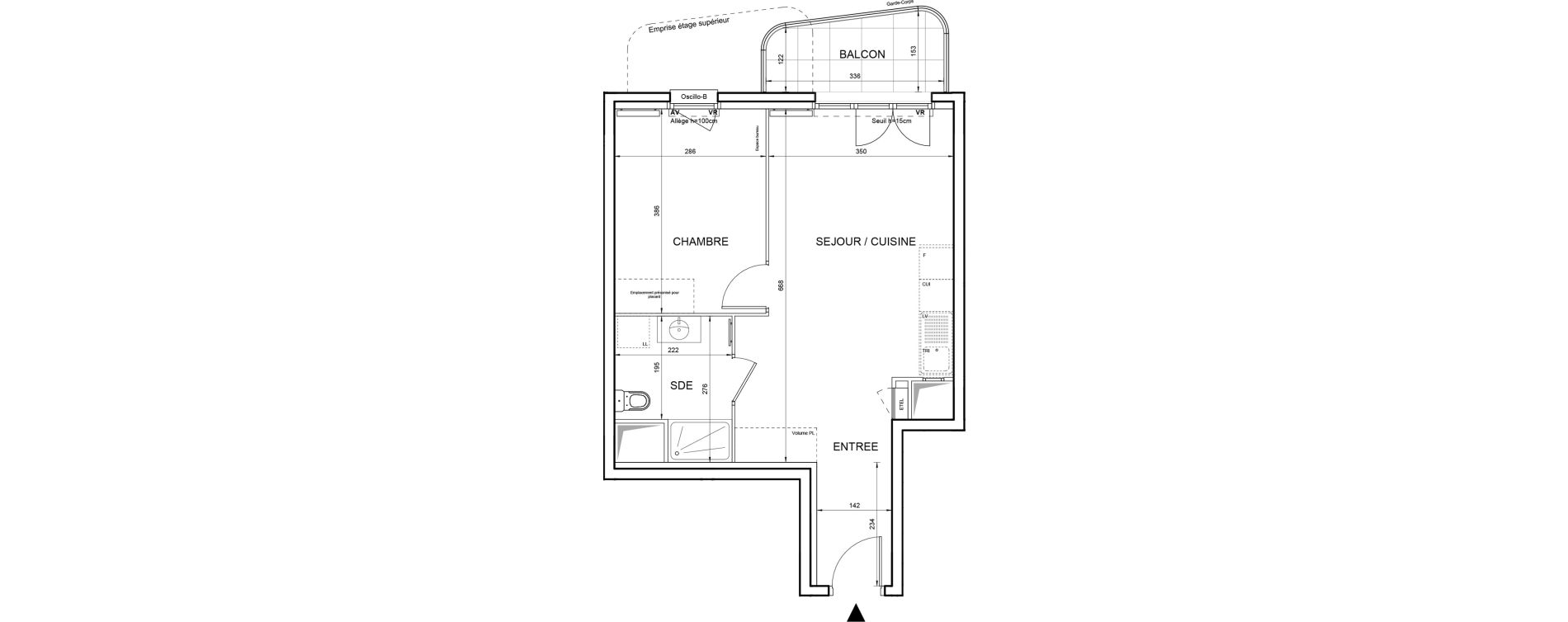 Appartement T2 de 42,91 m2 &agrave; Villeneuve-La-Garenne Boulevard gallieni