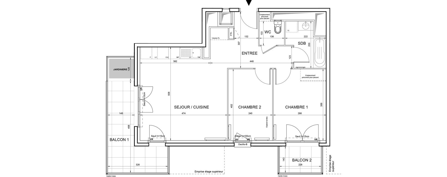 Appartement T3 de 58,61 m2 &agrave; Villeneuve-La-Garenne Boulevard gallieni