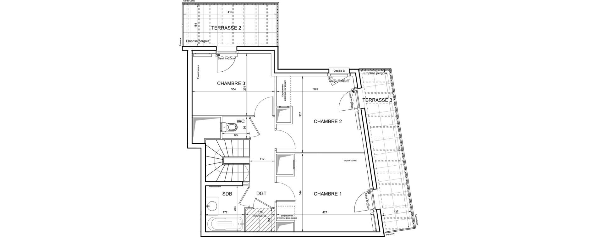 Duplex T4 de 90,71 m2 &agrave; Villeneuve-La-Garenne Boulevard gallieni