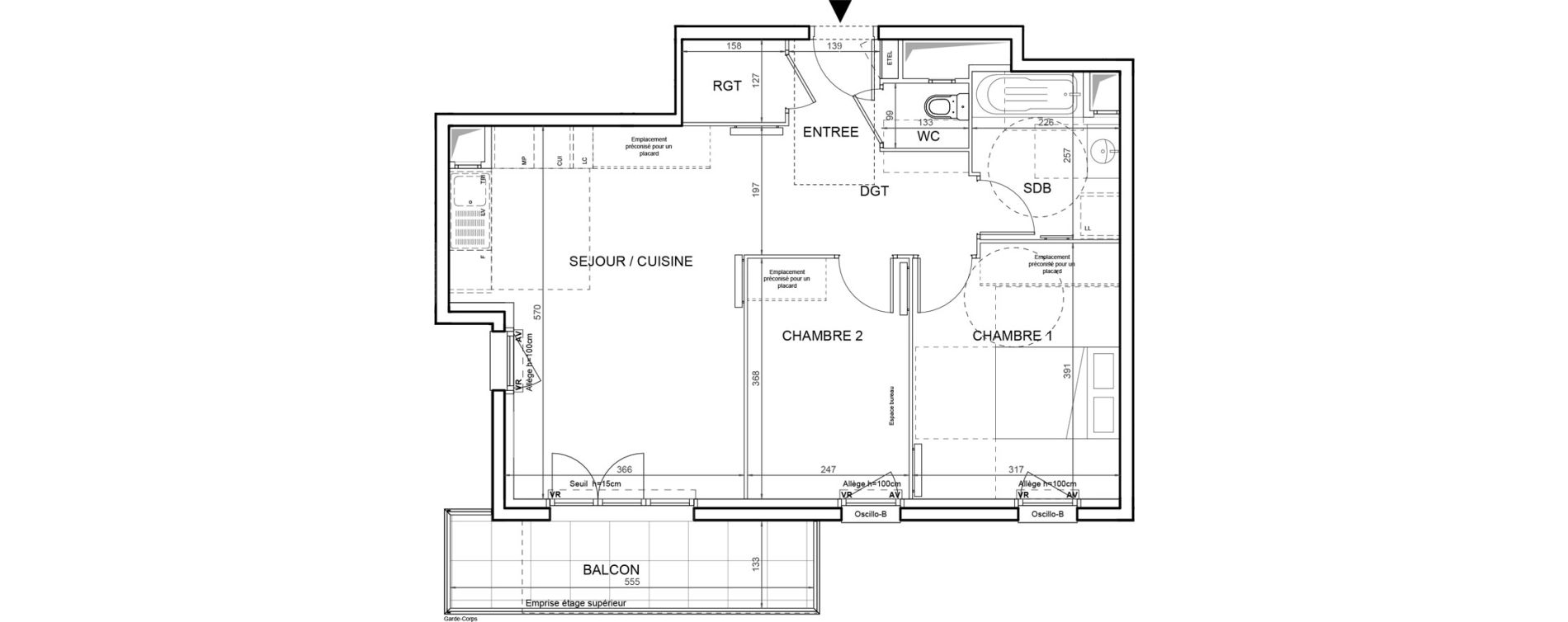 Appartement T3 de 60,54 m2 &agrave; Villeneuve-La-Garenne Boulevard gallieni