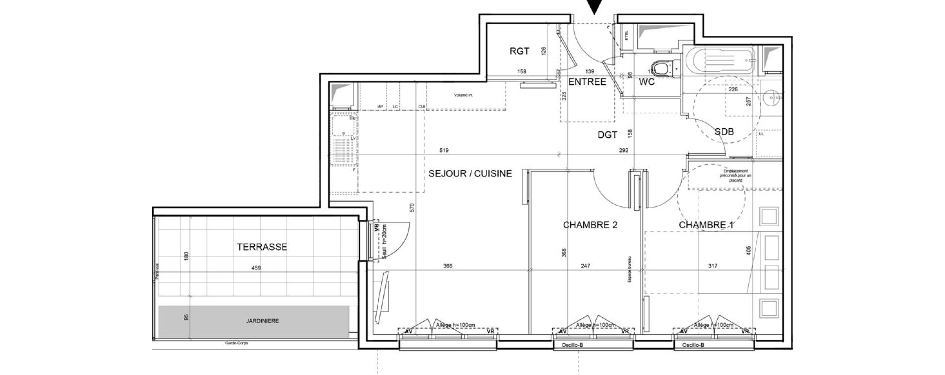 Appartement T3 de 60,49 m2 &agrave; Villeneuve-La-Garenne Boulevard gallieni