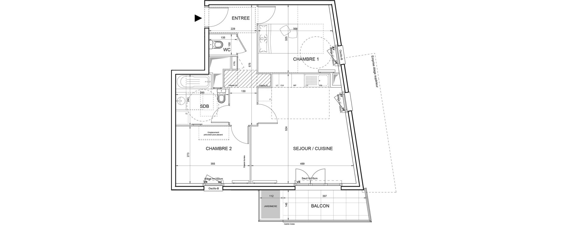 Appartement T3 de 59,71 m2 &agrave; Villeneuve-La-Garenne Boulevard gallieni