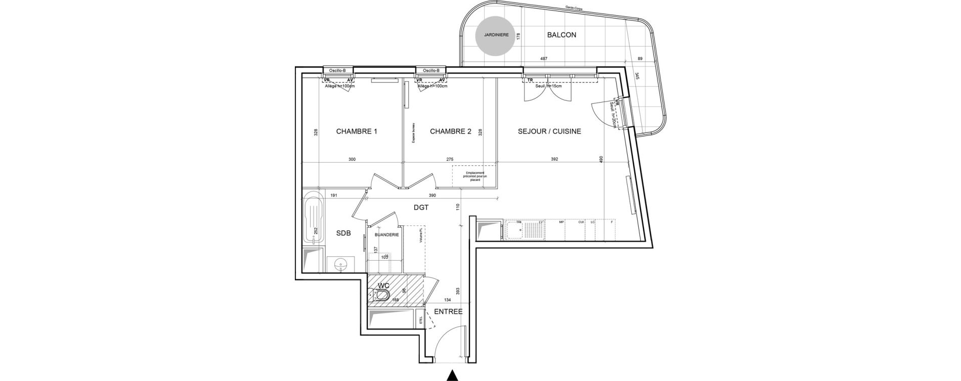 Appartement T3 de 55,40 m2 &agrave; Villeneuve-La-Garenne Boulevard gallieni