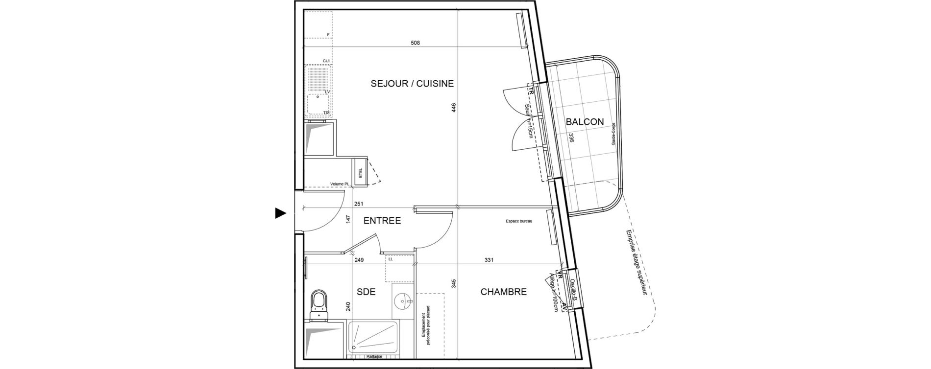 Appartement T2 de 42,06 m2 &agrave; Villeneuve-La-Garenne Boulevard gallieni