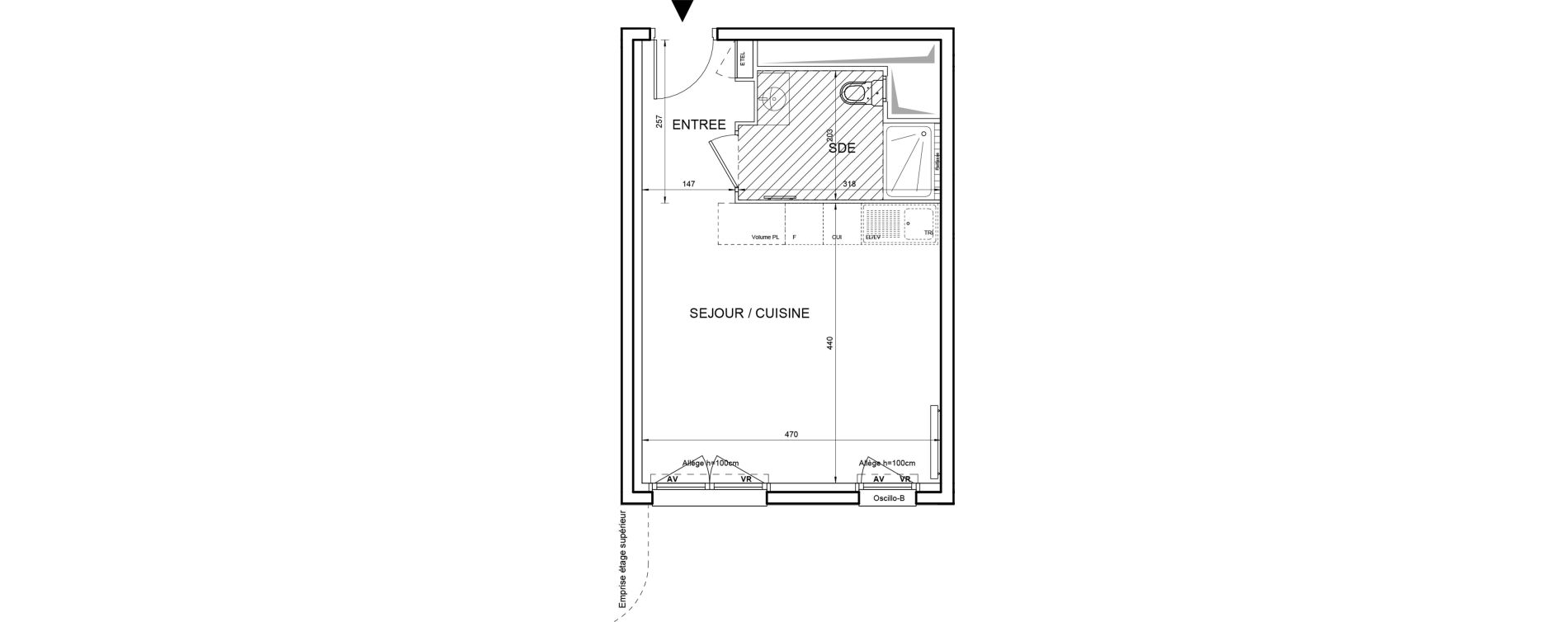 Appartement T1 de 30,28 m2 &agrave; Villeneuve-La-Garenne Boulevard gallieni