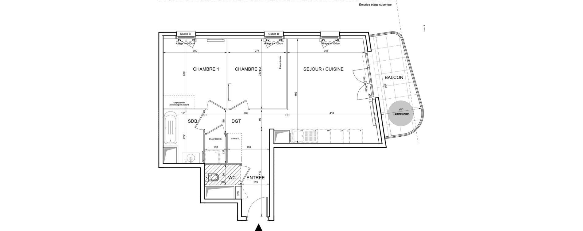 Appartement T3 de 55,67 m2 &agrave; Villeneuve-La-Garenne Boulevard gallieni