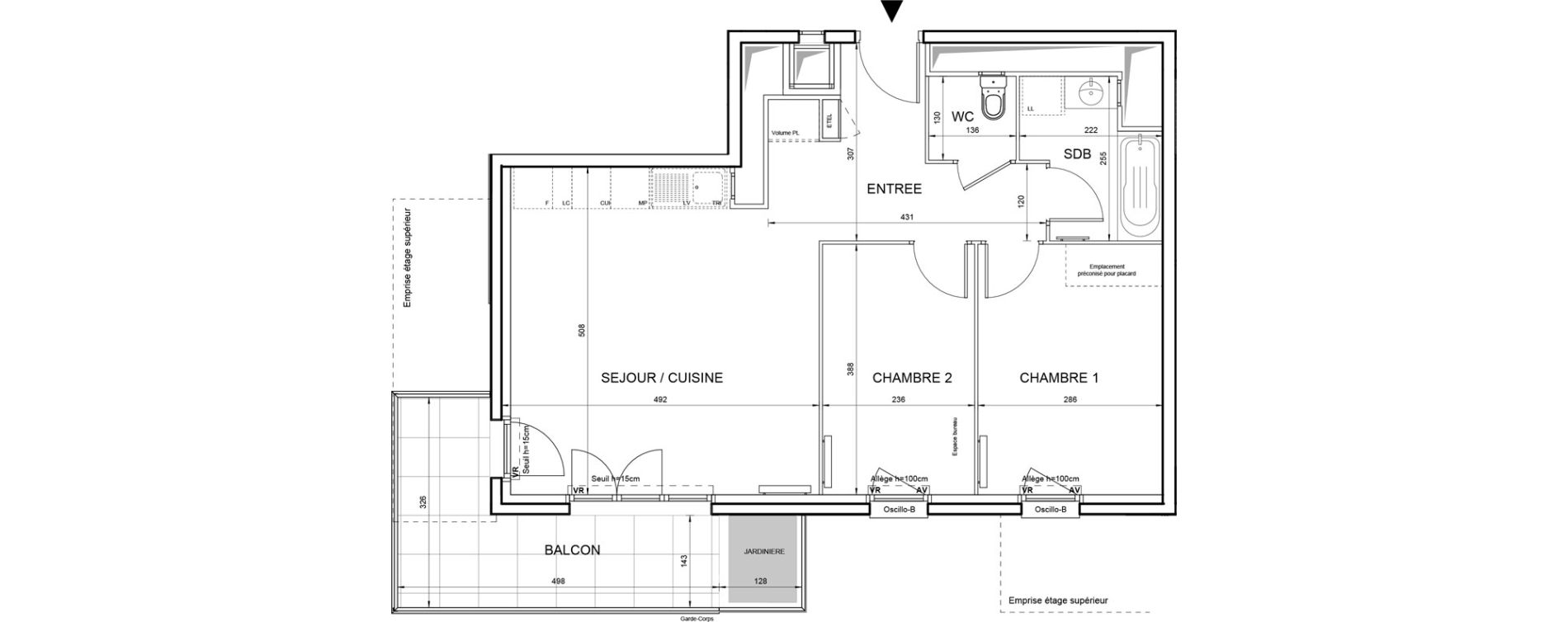 Appartement T3 de 58,01 m2 &agrave; Villeneuve-La-Garenne Boulevard gallieni