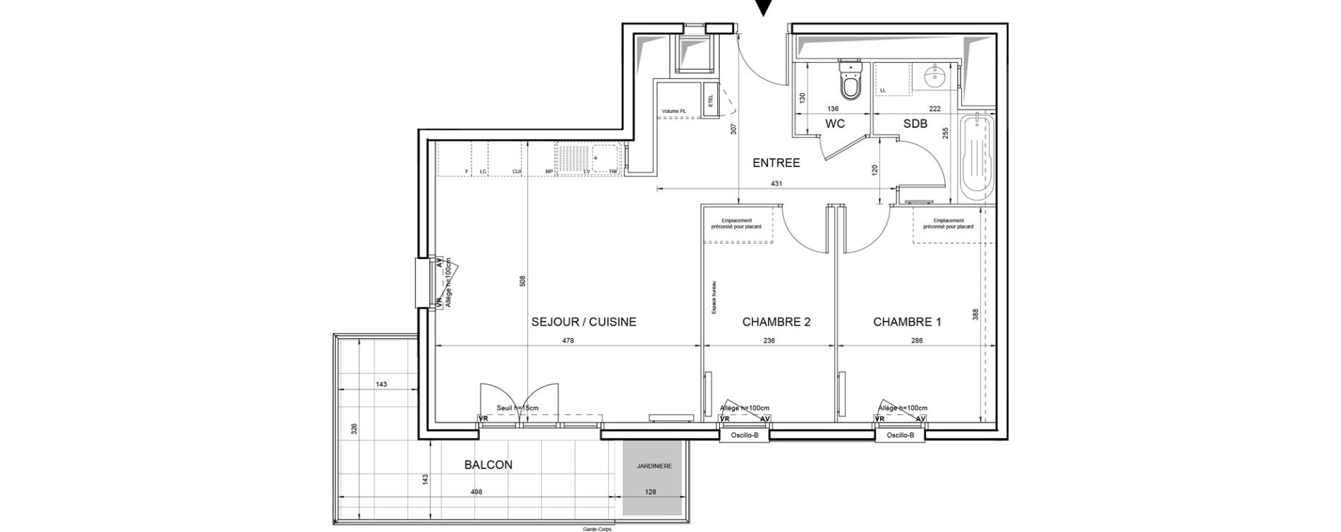 Appartement T3 de 58,01 m2 &agrave; Villeneuve-La-Garenne Boulevard gallieni