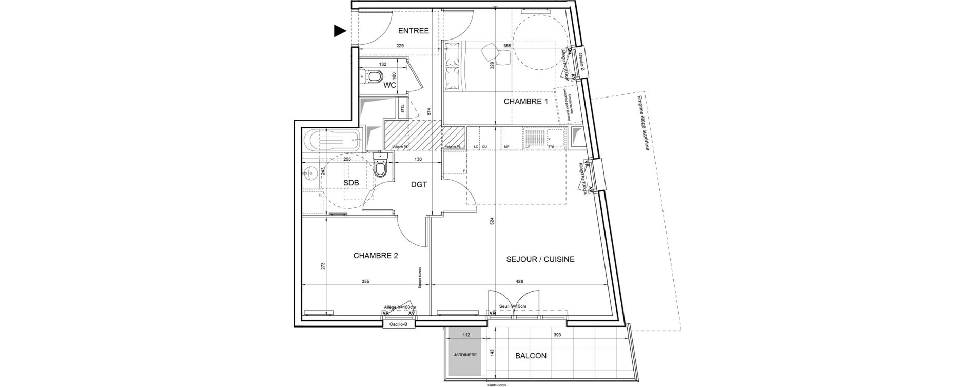 Appartement T3 de 59,66 m2 &agrave; Villeneuve-La-Garenne Boulevard gallieni