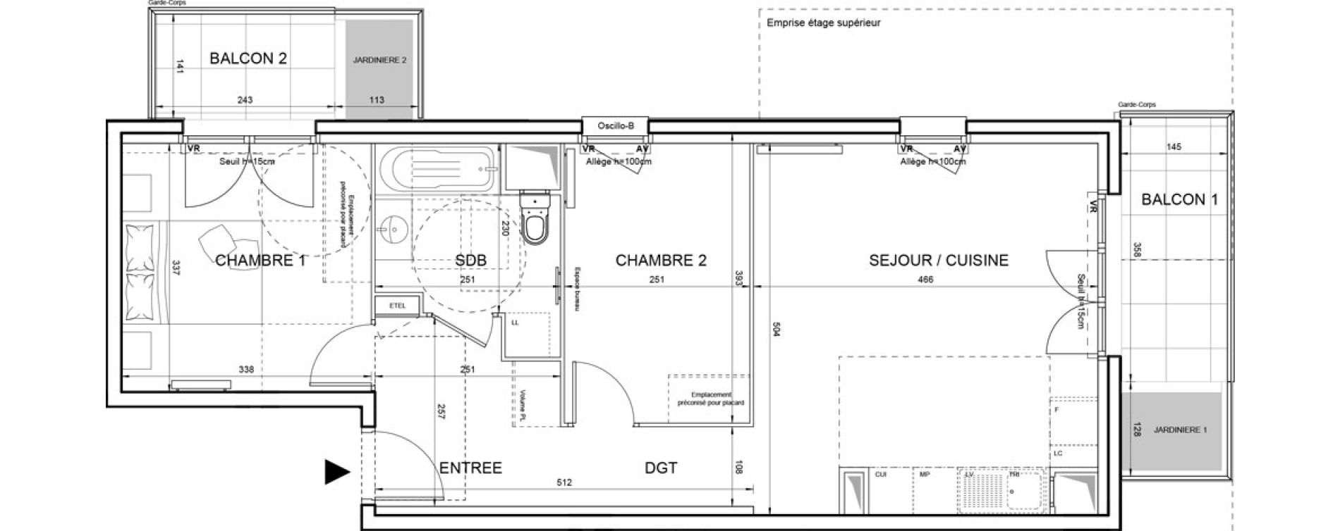 Appartement T3 de 57,97 m2 &agrave; Villeneuve-La-Garenne Boulevard gallieni