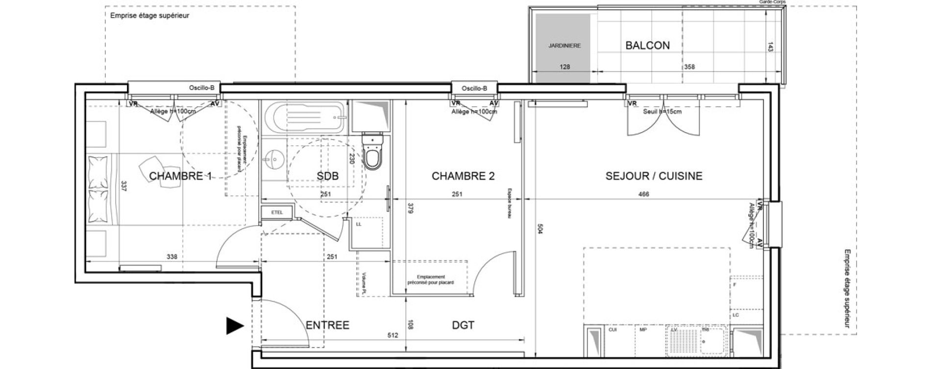 Appartement T3 de 57,97 m2 &agrave; Villeneuve-La-Garenne Boulevard gallieni