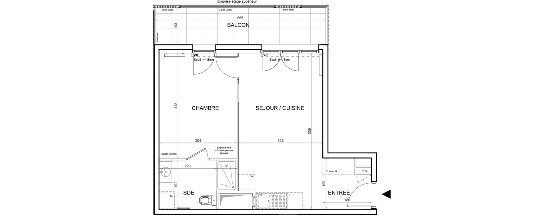 Appartement T2 de 40,64 m2 &agrave; Villeneuve-La-Garenne Boulevard gallieni