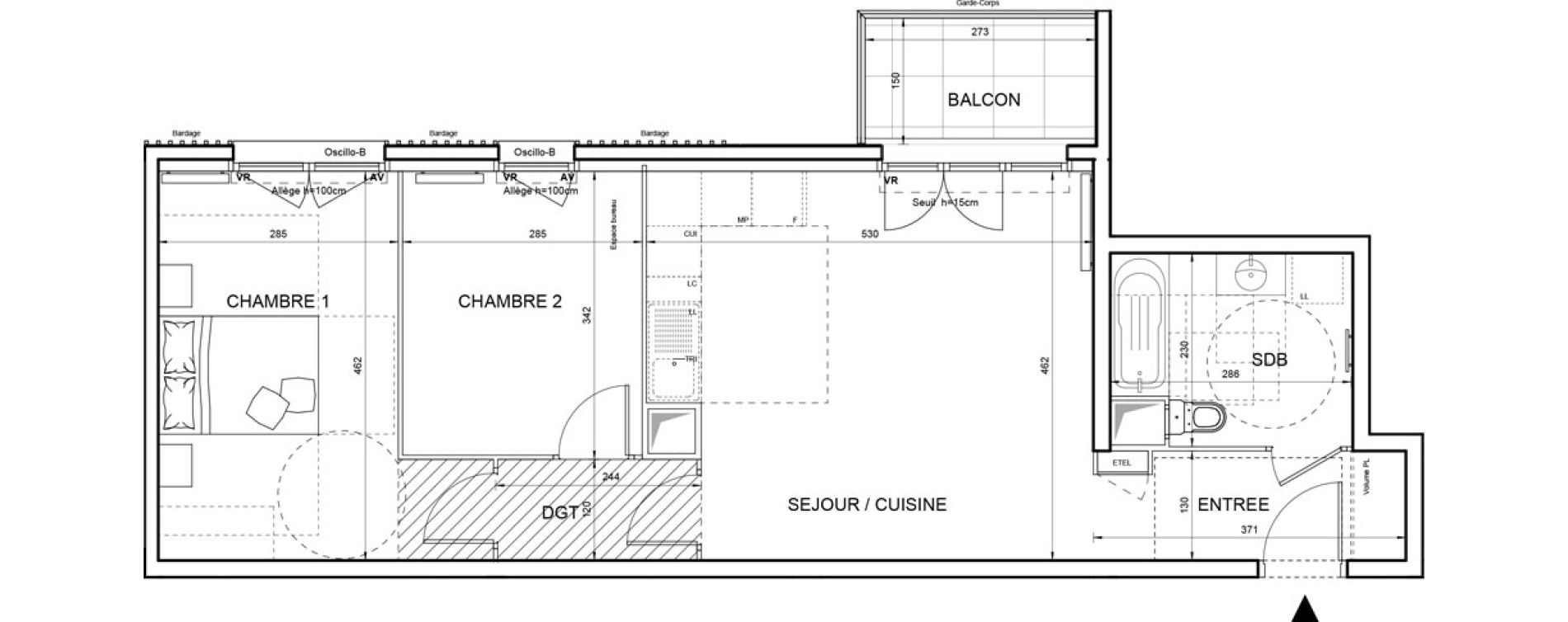 Appartement T3 de 61,07 m2 &agrave; Villeneuve-La-Garenne Boulevard gallieni