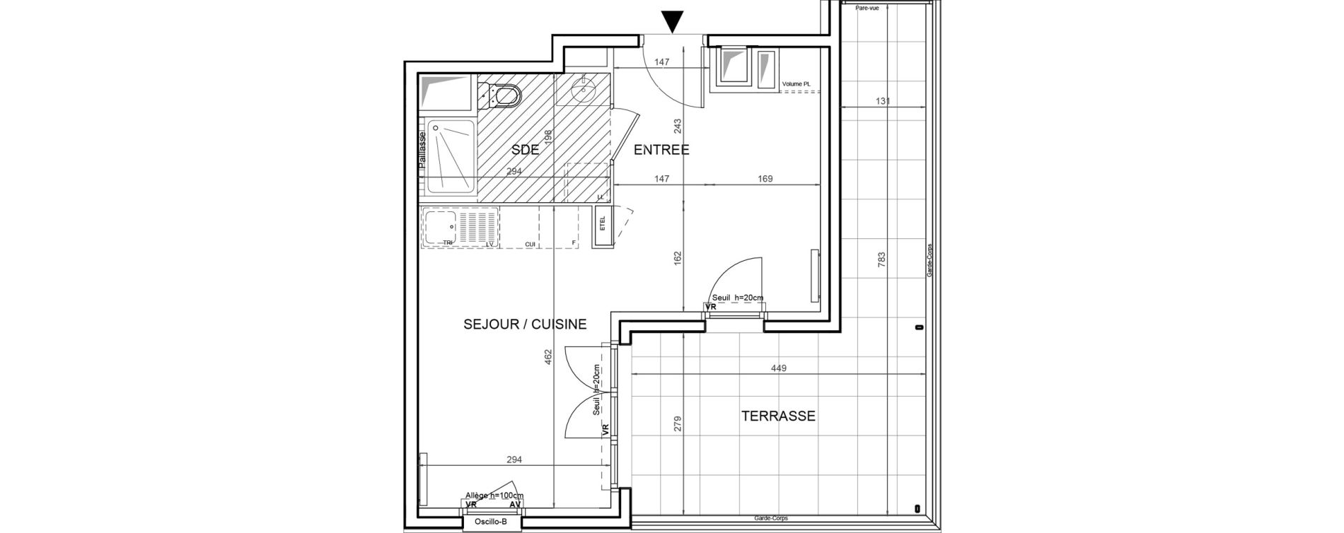 Appartement T1 de 30,71 m2 &agrave; Villeneuve-La-Garenne Boulevard gallieni