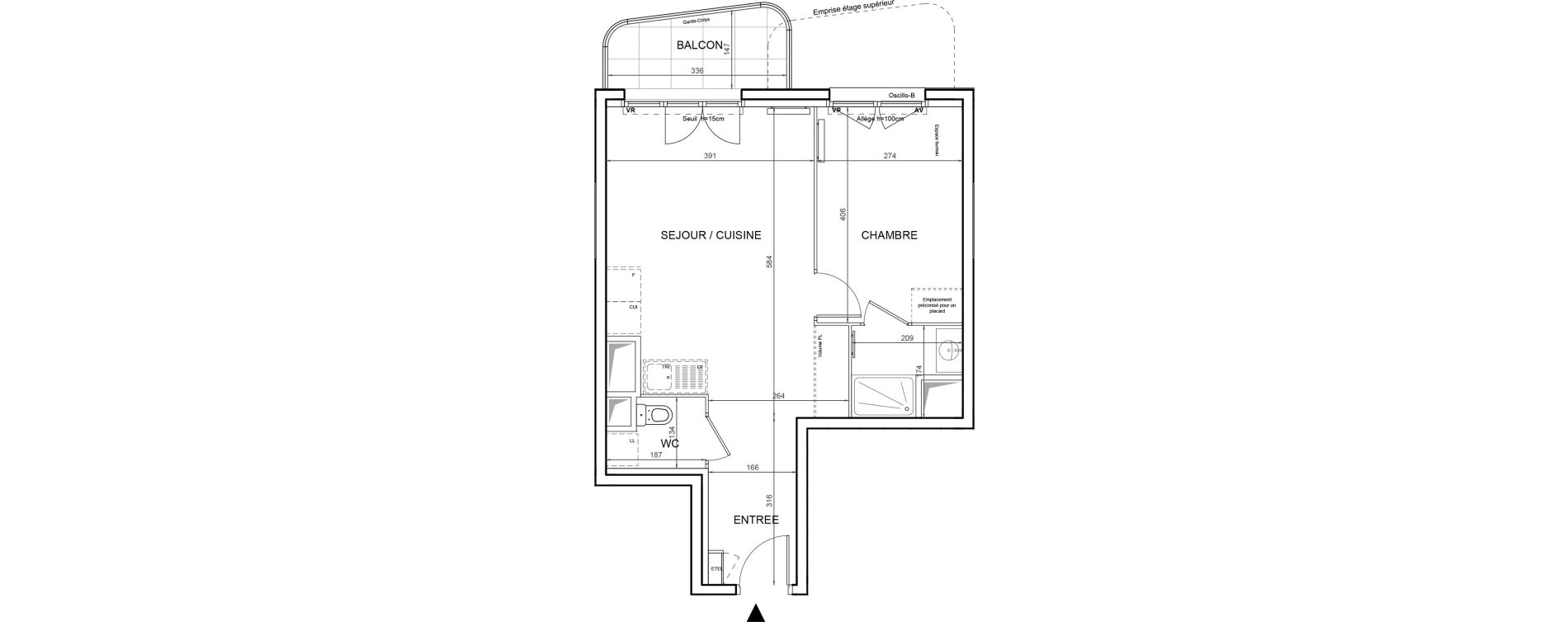 Appartement T2 de 43,66 m2 &agrave; Villeneuve-La-Garenne Boulevard gallieni