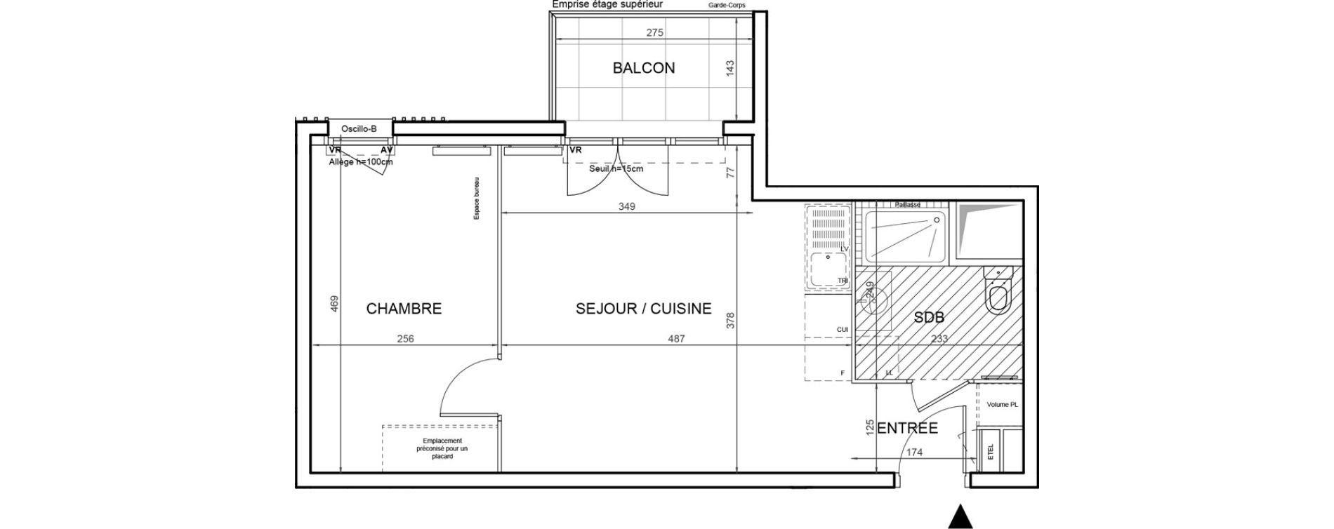 Appartement T2 de 40,31 m2 &agrave; Villeneuve-La-Garenne Boulevard gallieni