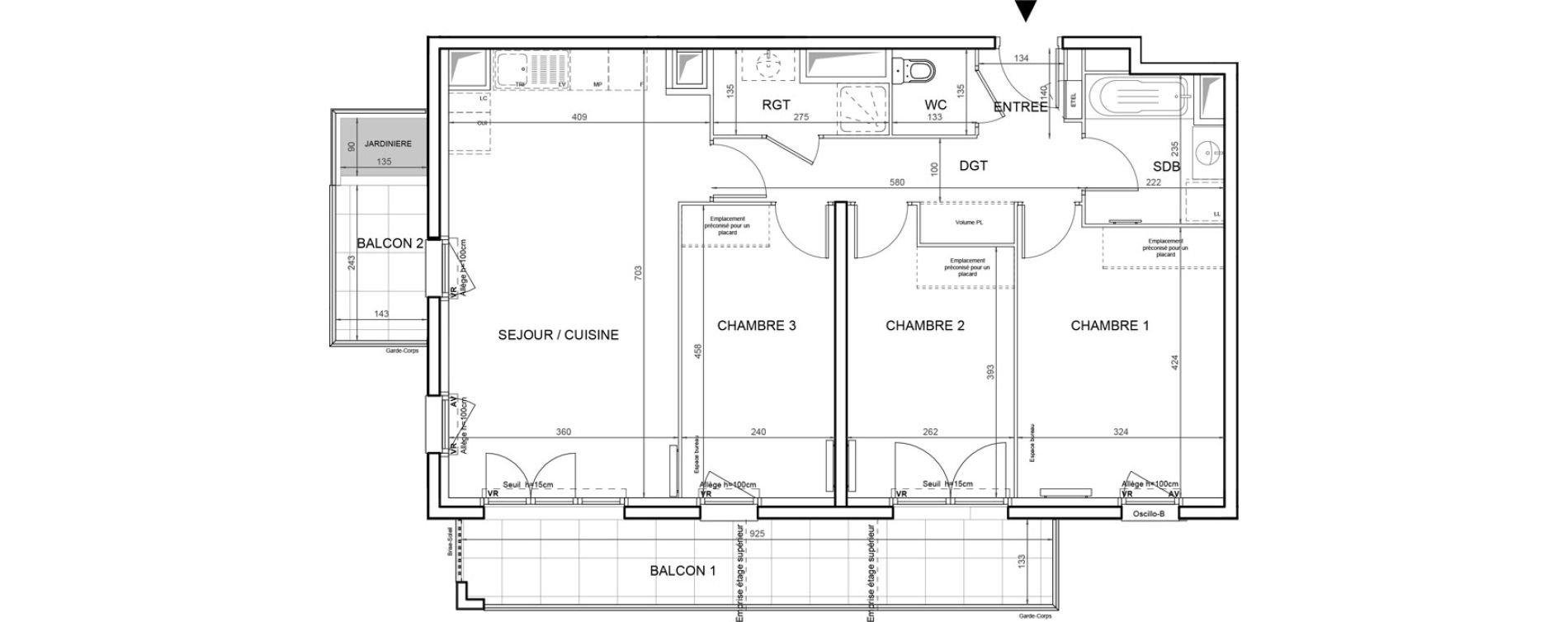 Appartement T4 de 79,71 m2 &agrave; Villeneuve-La-Garenne Boulevard gallieni