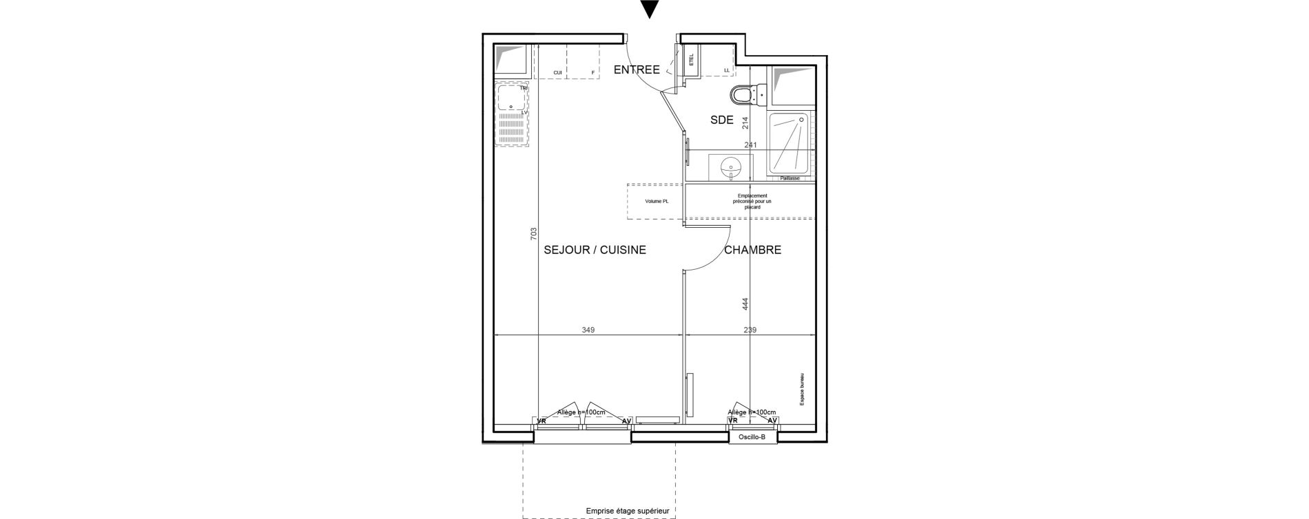 Appartement T2 de 39,37 m2 &agrave; Villeneuve-La-Garenne Boulevard gallieni