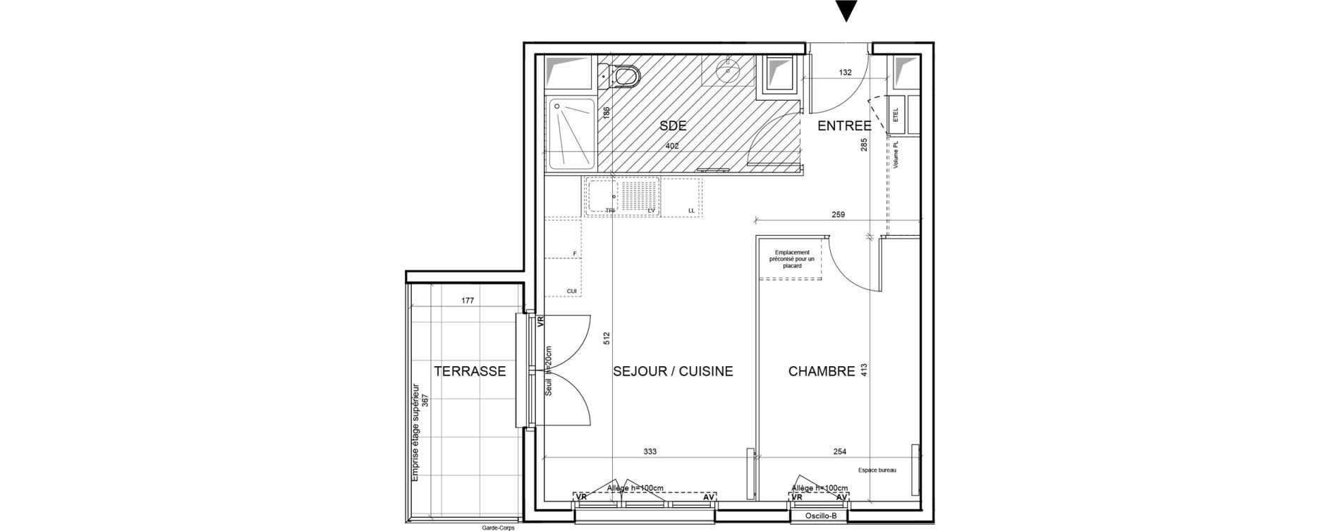 Appartement T2 de 39,22 m2 &agrave; Villeneuve-La-Garenne Boulevard gallieni