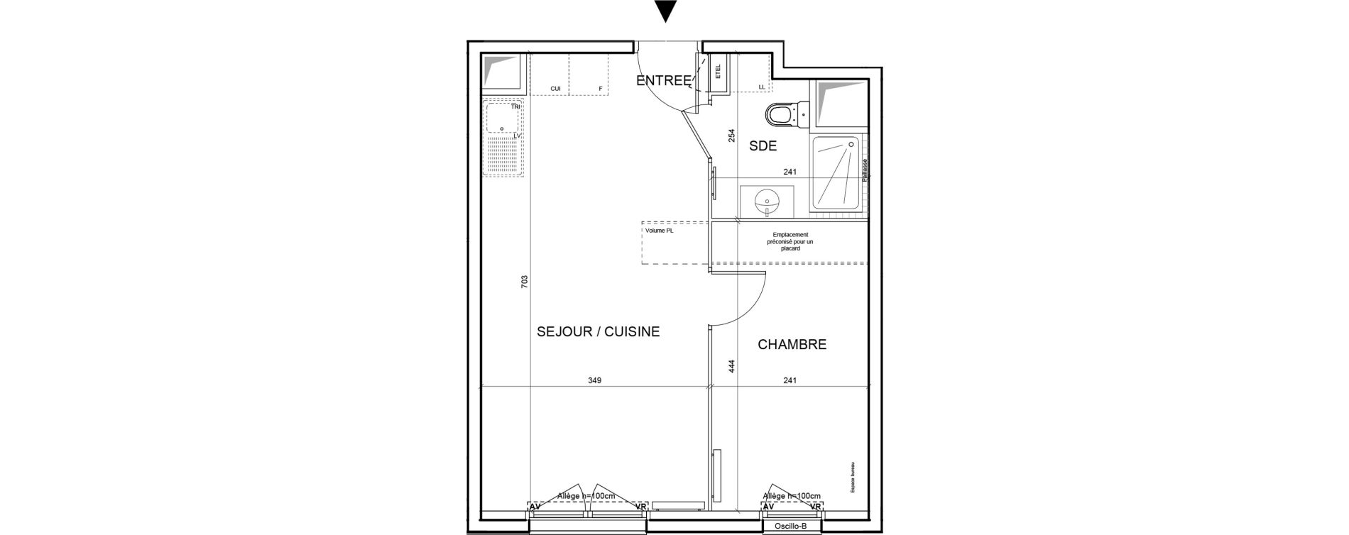 Appartement T2 de 39,37 m2 &agrave; Villeneuve-La-Garenne Boulevard gallieni