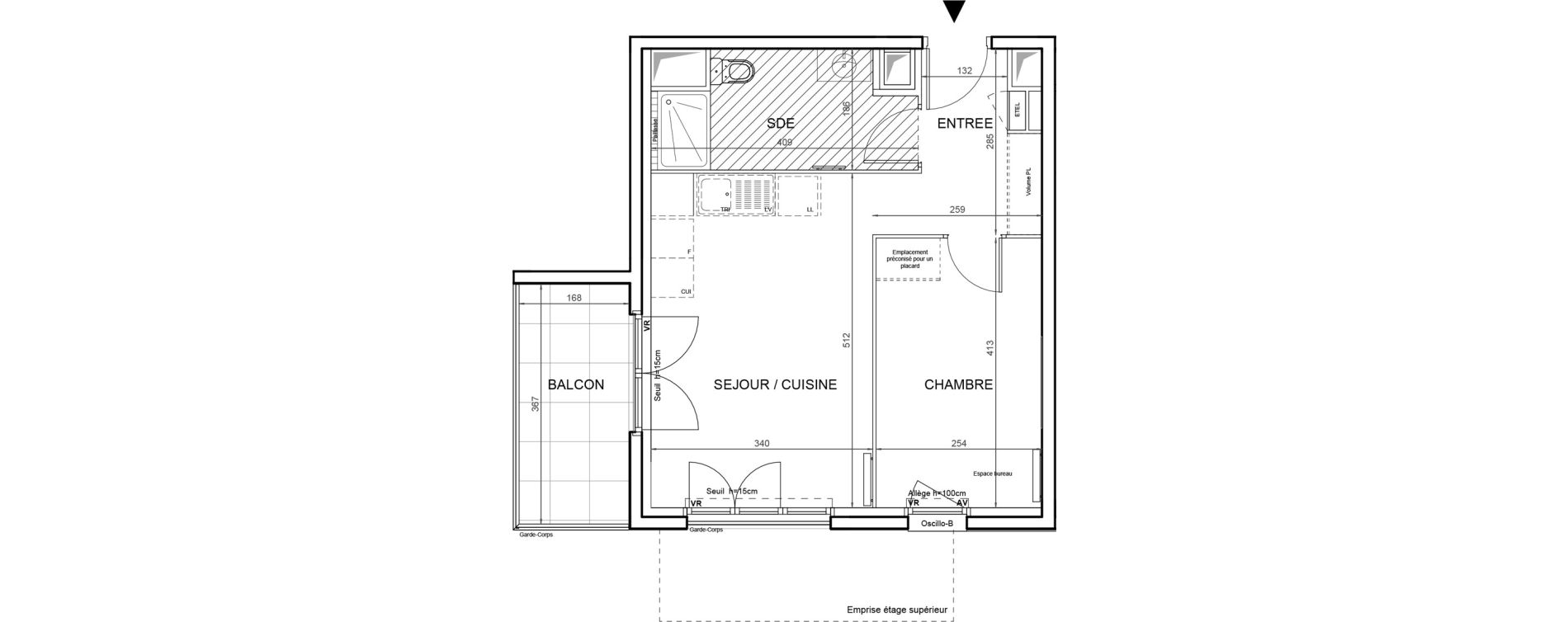 Appartement T2 de 39,66 m2 &agrave; Villeneuve-La-Garenne Boulevard gallieni