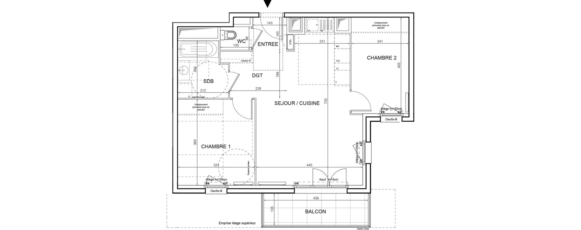 Appartement T3 de 57,76 m2 &agrave; Villeneuve-La-Garenne Boulevard gallieni