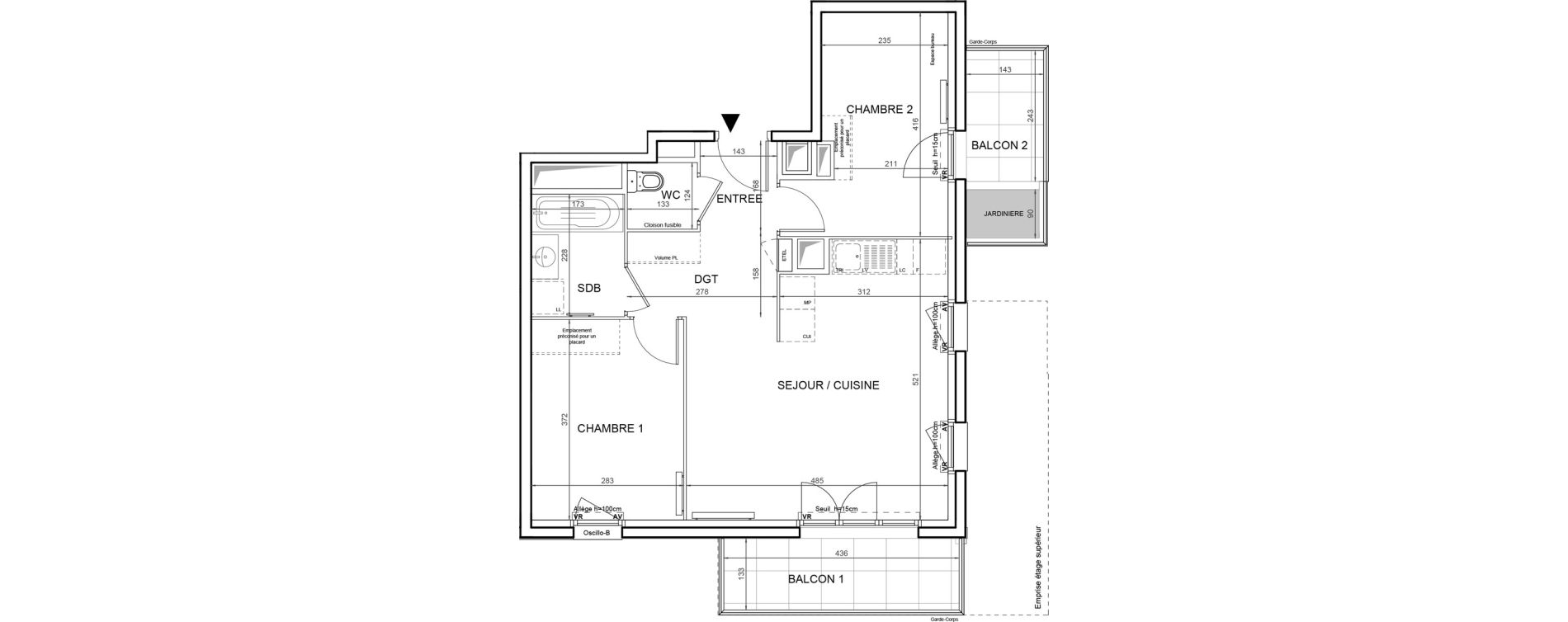 Appartement T3 de 55,39 m2 &agrave; Villeneuve-La-Garenne Boulevard gallieni