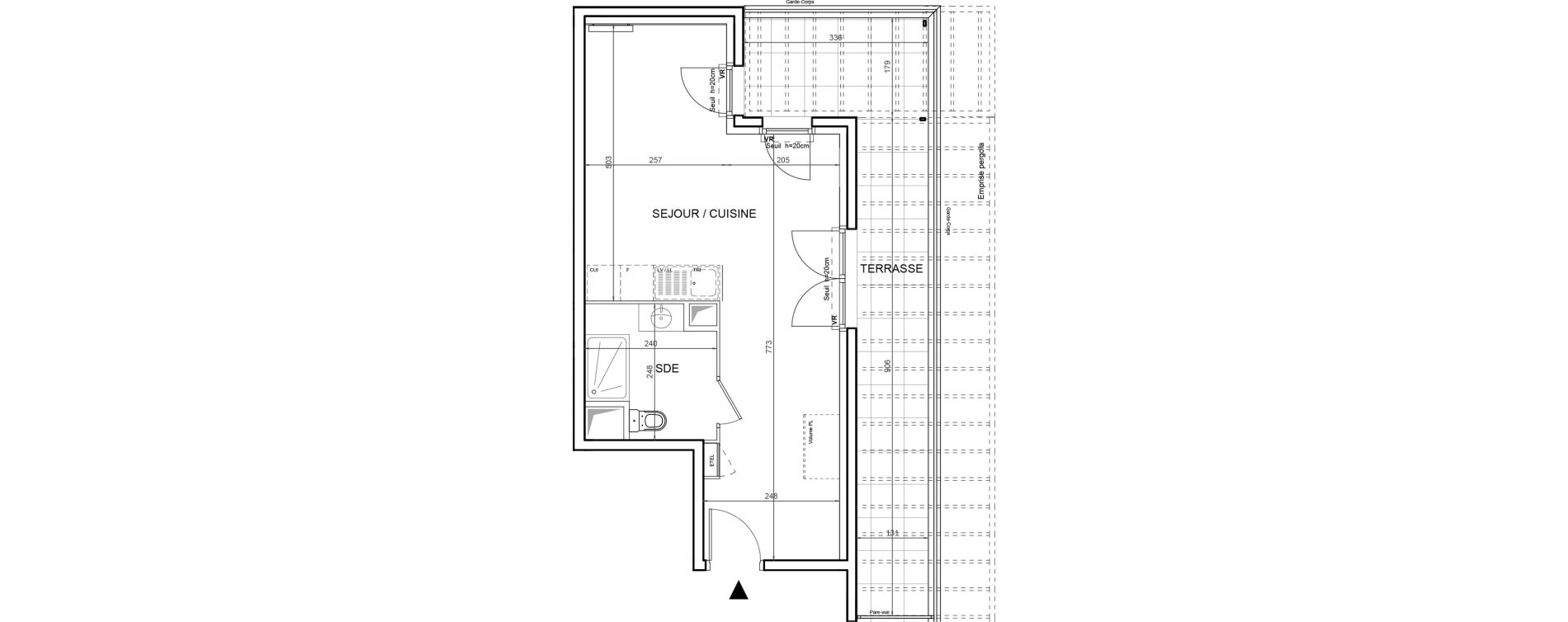 Appartement T1 de 34,88 m2 &agrave; Villeneuve-La-Garenne Boulevard gallieni