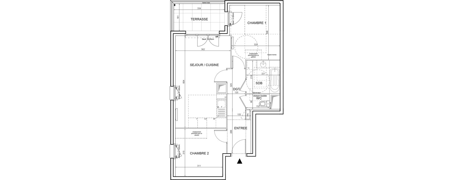 Appartement T3 de 56,52 m2 &agrave; Villeneuve-La-Garenne Boulevard gallieni