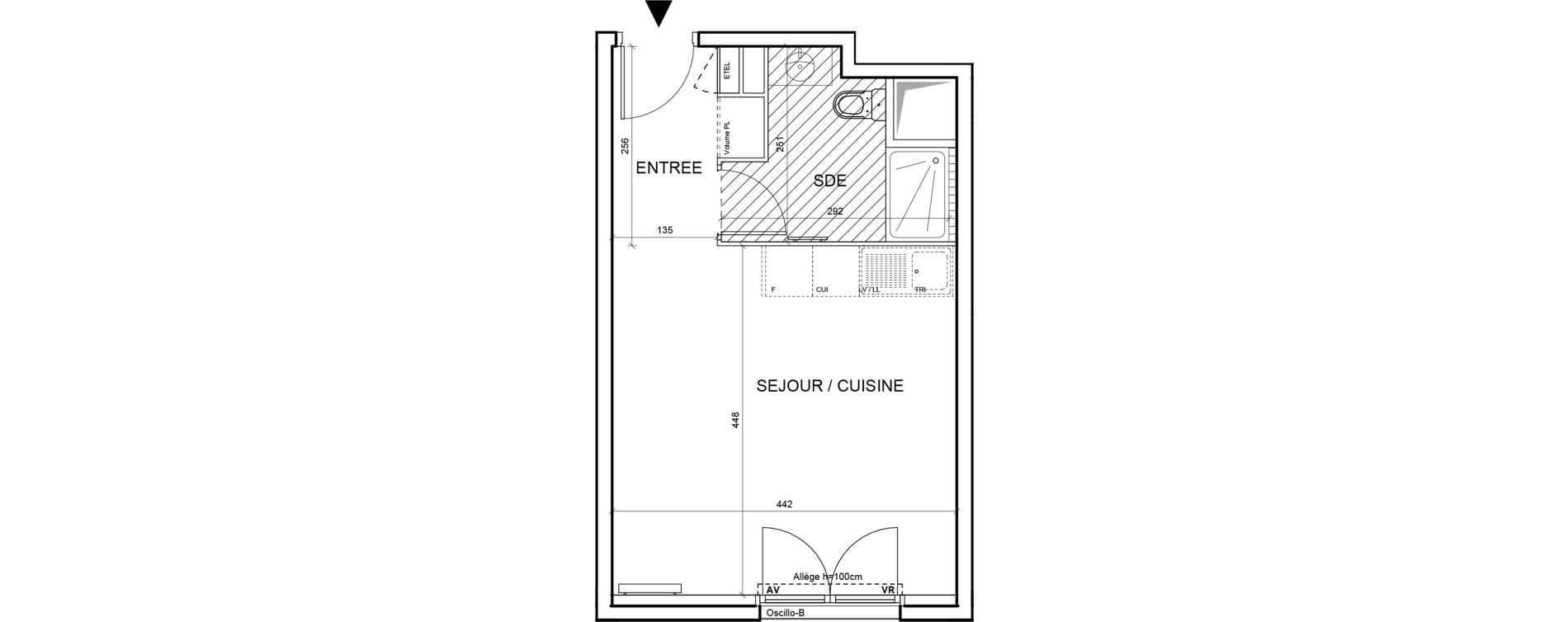 Appartement T1 de 28,97 m2 &agrave; Villeneuve-La-Garenne Boulevard gallieni