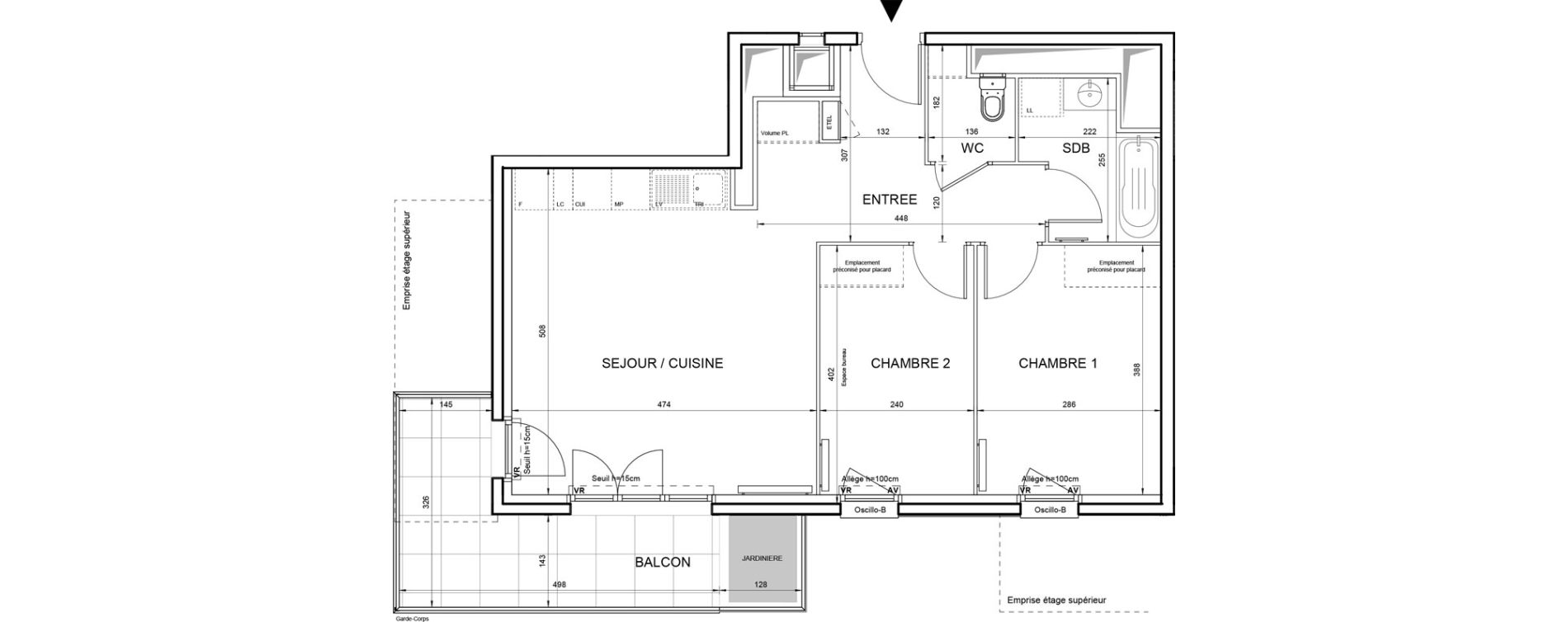 Appartement T3 de 58,61 m2 &agrave; Villeneuve-La-Garenne Boulevard gallieni