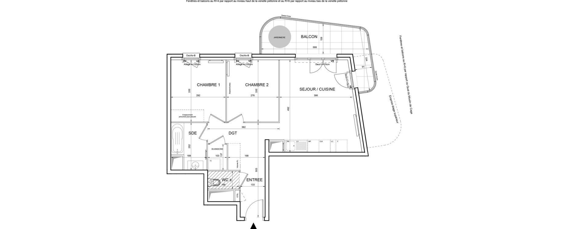 Appartement T3 de 55,67 m2 &agrave; Villeneuve-La-Garenne Boulevard gallieni