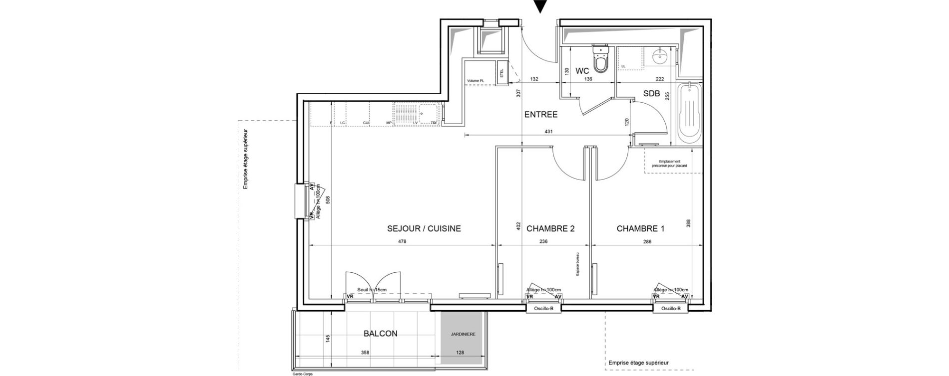 Appartement T3 de 58,01 m2 &agrave; Villeneuve-La-Garenne Boulevard gallieni