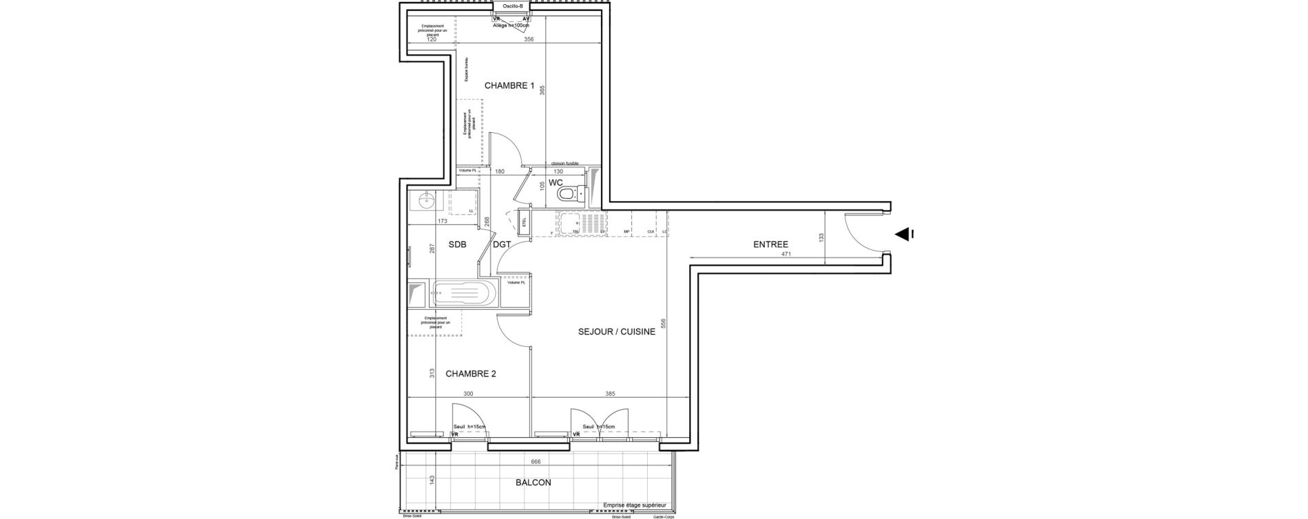 Appartement T3 de 61,49 m2 &agrave; Villeneuve-La-Garenne Boulevard gallieni