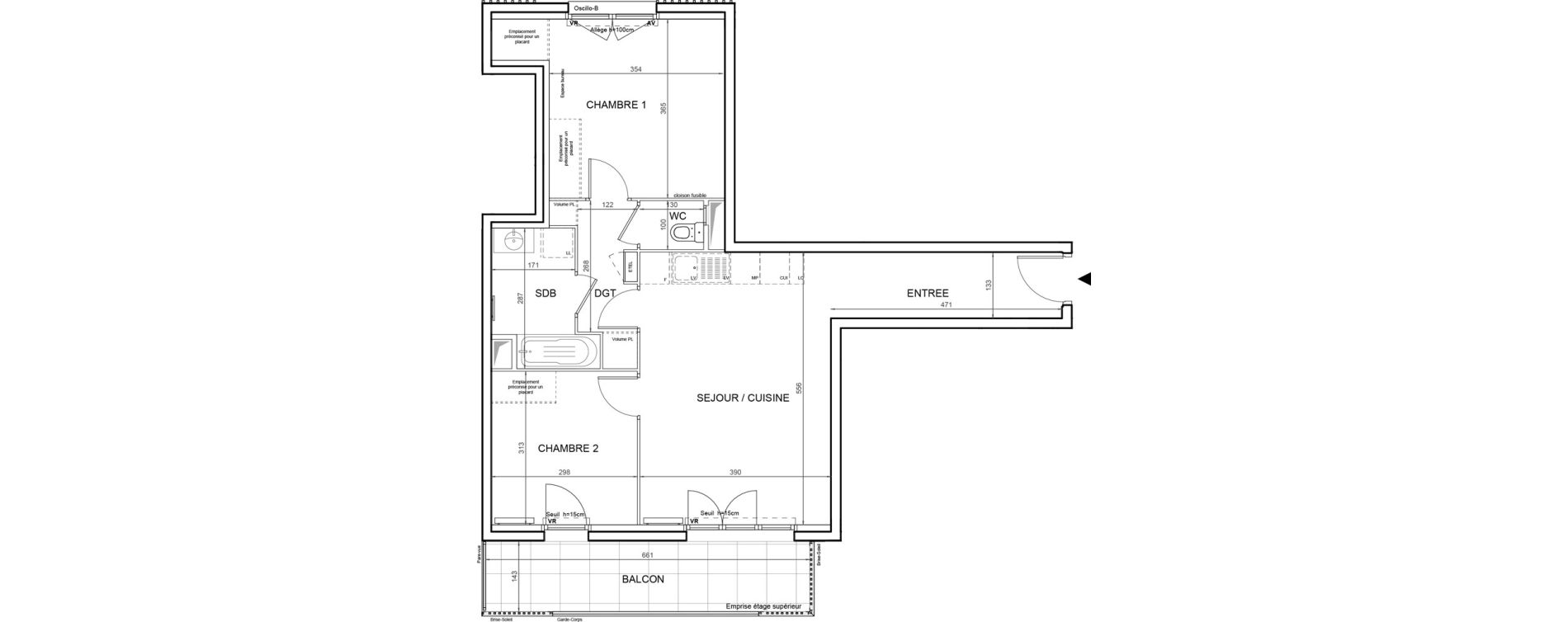 Appartement T3 de 61,56 m2 &agrave; Villeneuve-La-Garenne Boulevard gallieni