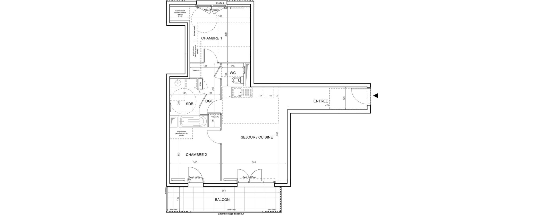 Appartement T3 de 61,39 m2 &agrave; Villeneuve-La-Garenne Boulevard gallieni