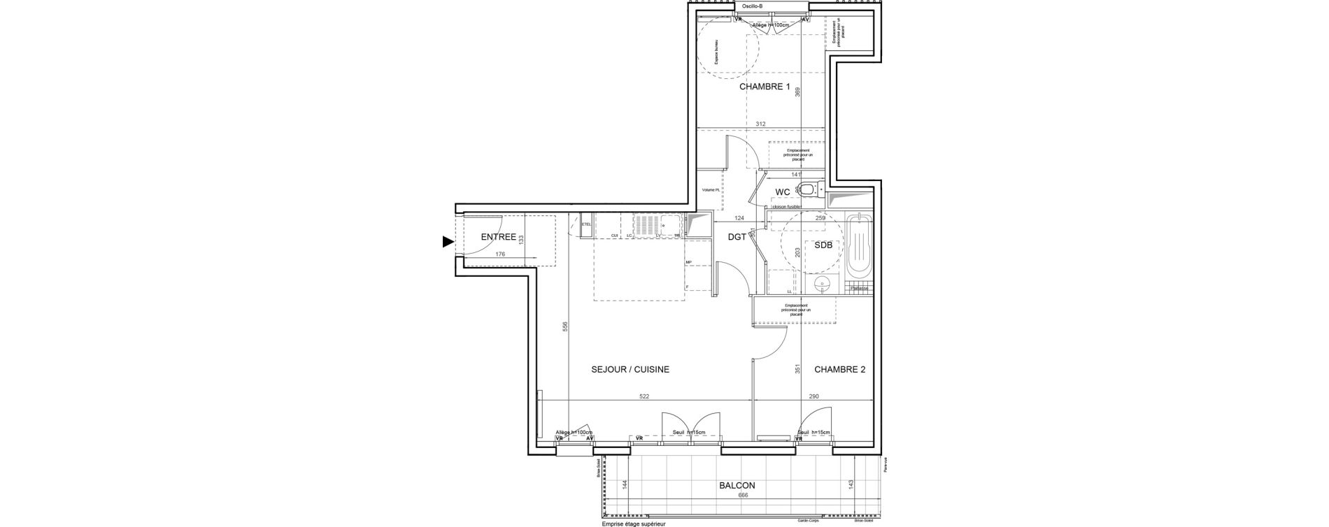 Appartement T3 de 62,14 m2 &agrave; Villeneuve-La-Garenne Boulevard gallieni