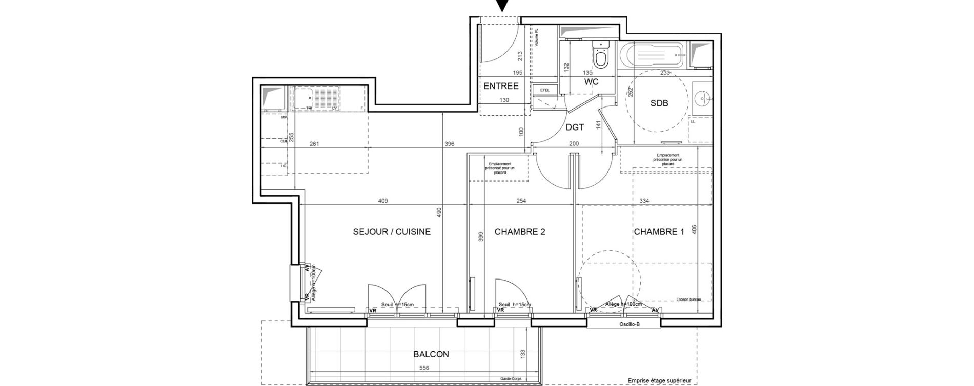 Appartement T3 de 60,98 m2 &agrave; Villeneuve-La-Garenne Boulevard gallieni