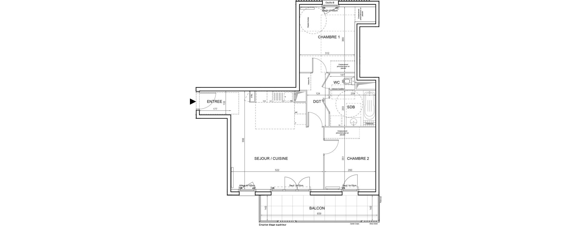 Appartement T3 de 62,15 m2 &agrave; Villeneuve-La-Garenne Boulevard gallieni