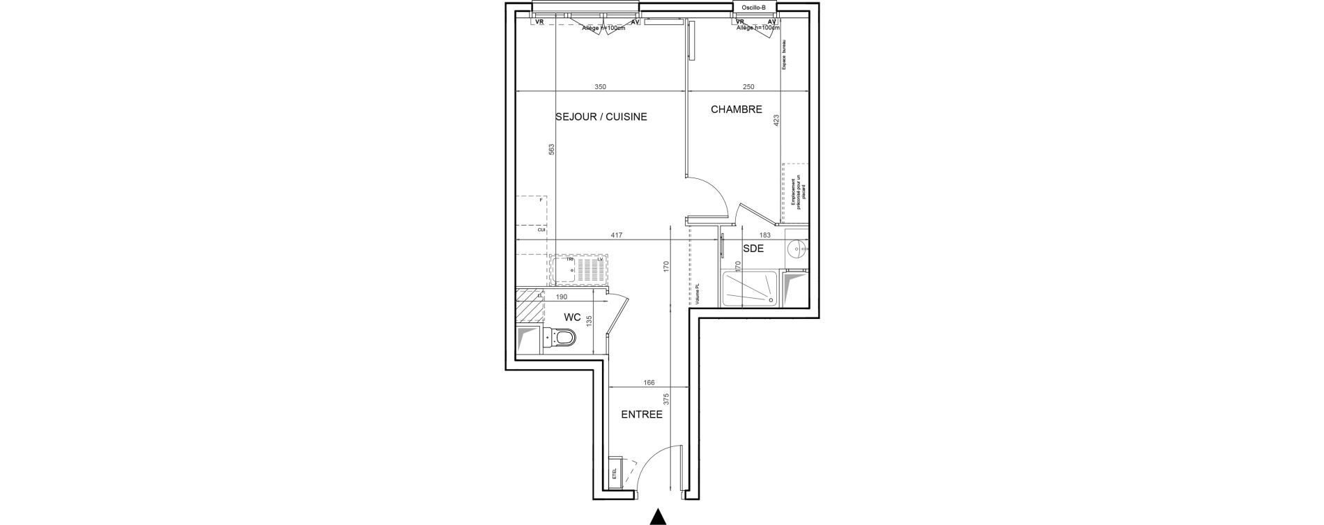 Appartement T2 de 42,57 m2 &agrave; Villeneuve-La-Garenne Boulevard gallieni