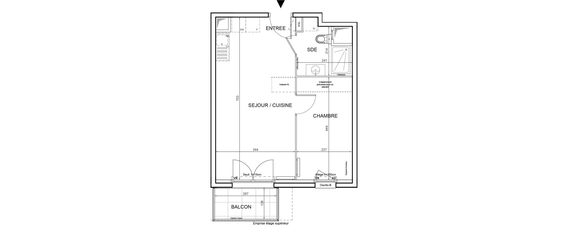 Appartement T2 de 39,05 m2 &agrave; Villeneuve-La-Garenne Boulevard gallieni