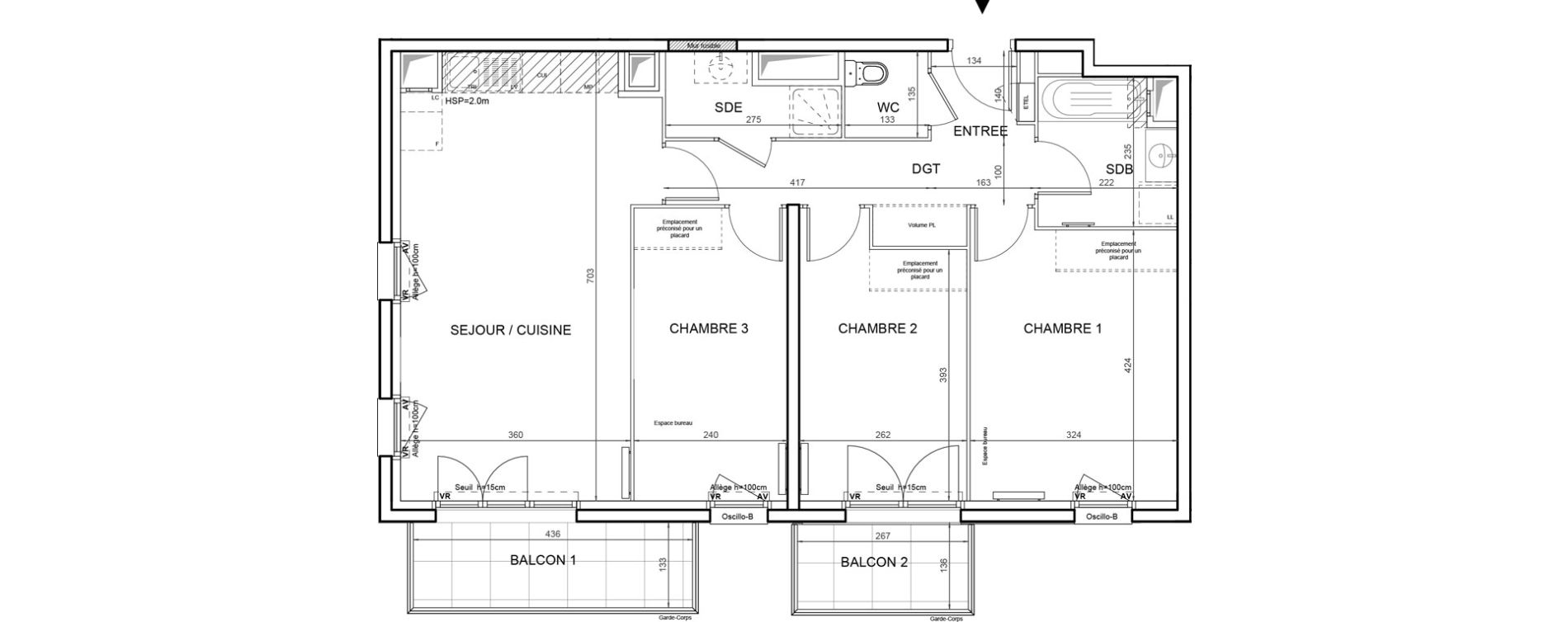 Appartement T4 de 79,71 m2 &agrave; Villeneuve-La-Garenne Boulevard gallieni