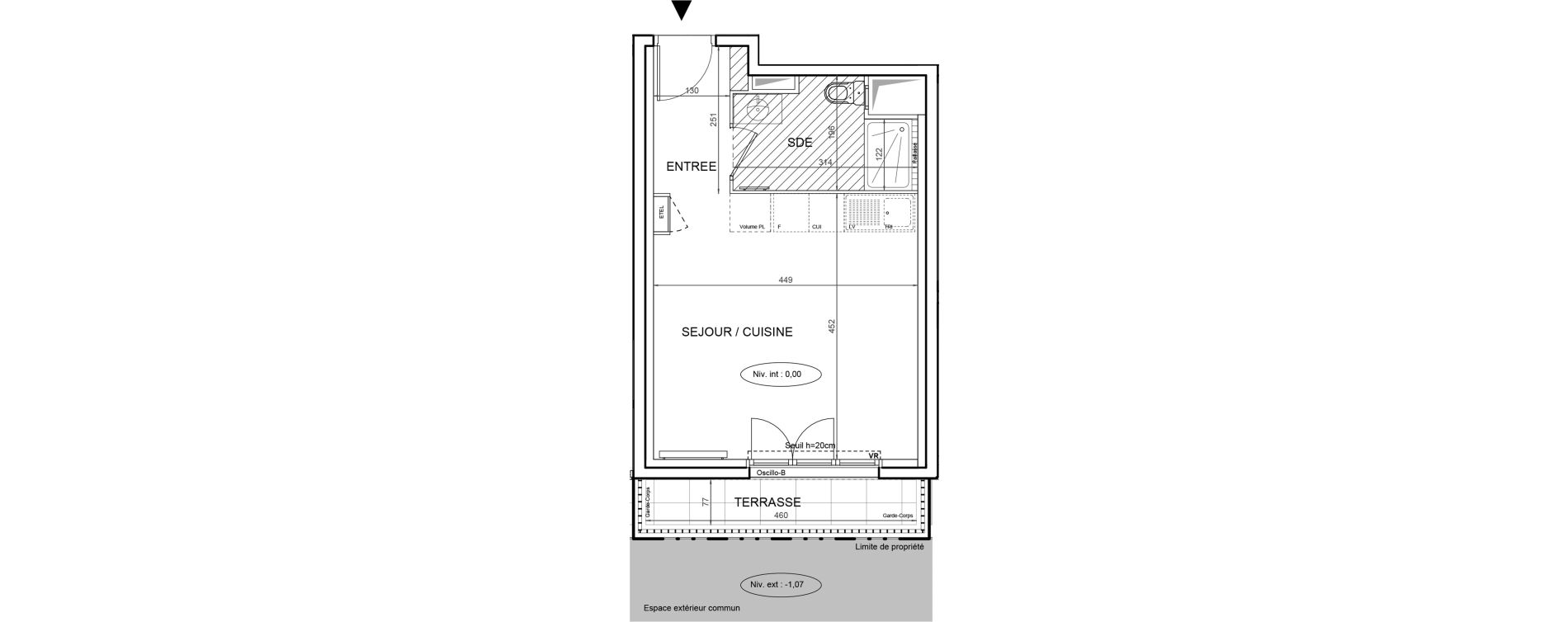 Appartement T1 de 28,73 m2 &agrave; Villeneuve-La-Garenne Boulevard gallieni